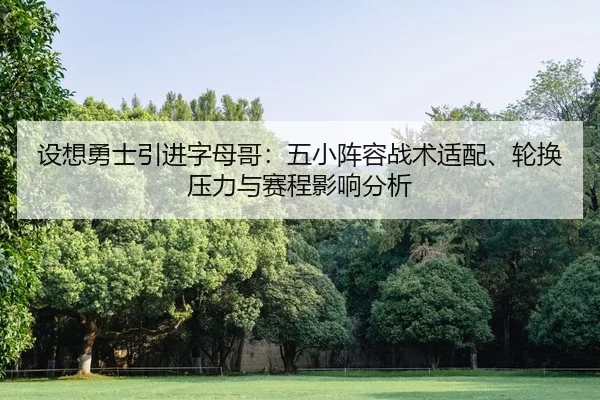 设想勇士引进字母哥：五小阵容战术适配、轮换压力与赛程影响分析